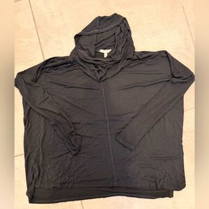 Bordeaux Black Cowl Neck Long Sleeve Top